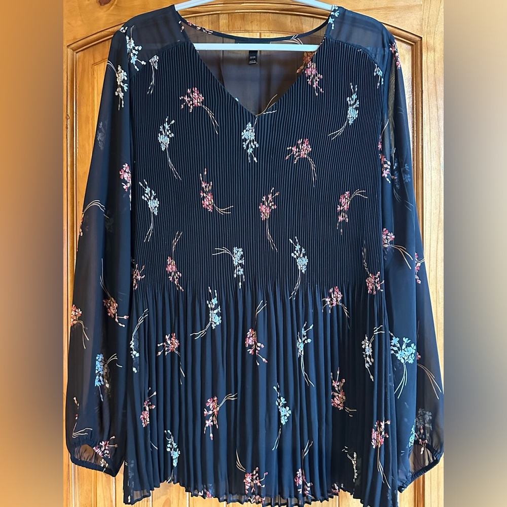 Lane Bryant Black Floral Blouse, size 22/24